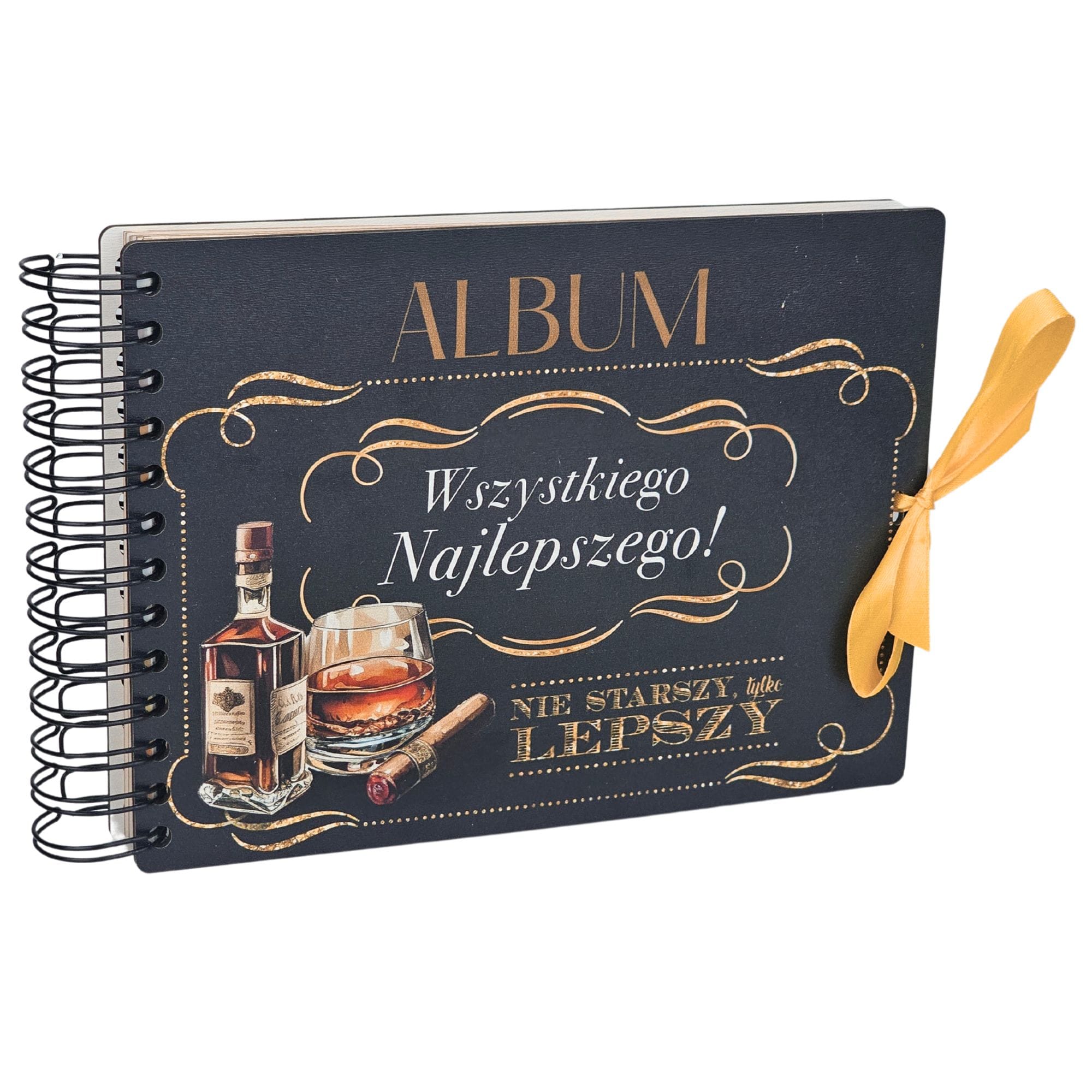 Elegancki ALBUM NA ZDJĘCIA – piękny prezent na urodziny – Whisky – #3343WY-WN