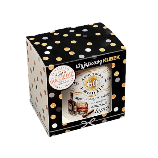 Kubek w opakowaniu na 60 urodziny seria WHISKY #3309WY60