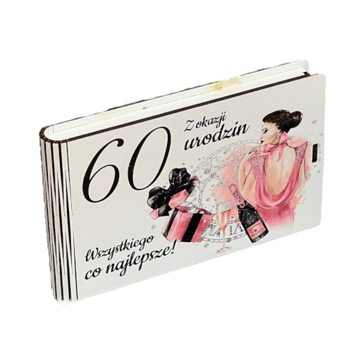 Pudełko na pieniądze banknotówka na 60 urodziny ZEGAR K #3302ZK60