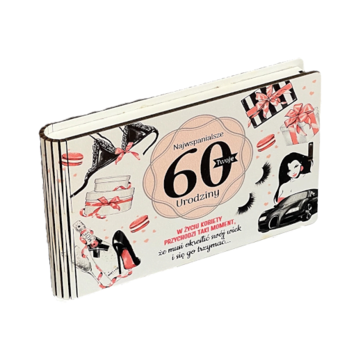 Pudełko na pieniądze banknotówka na 60 urodziny GADŻET K #3302GK60