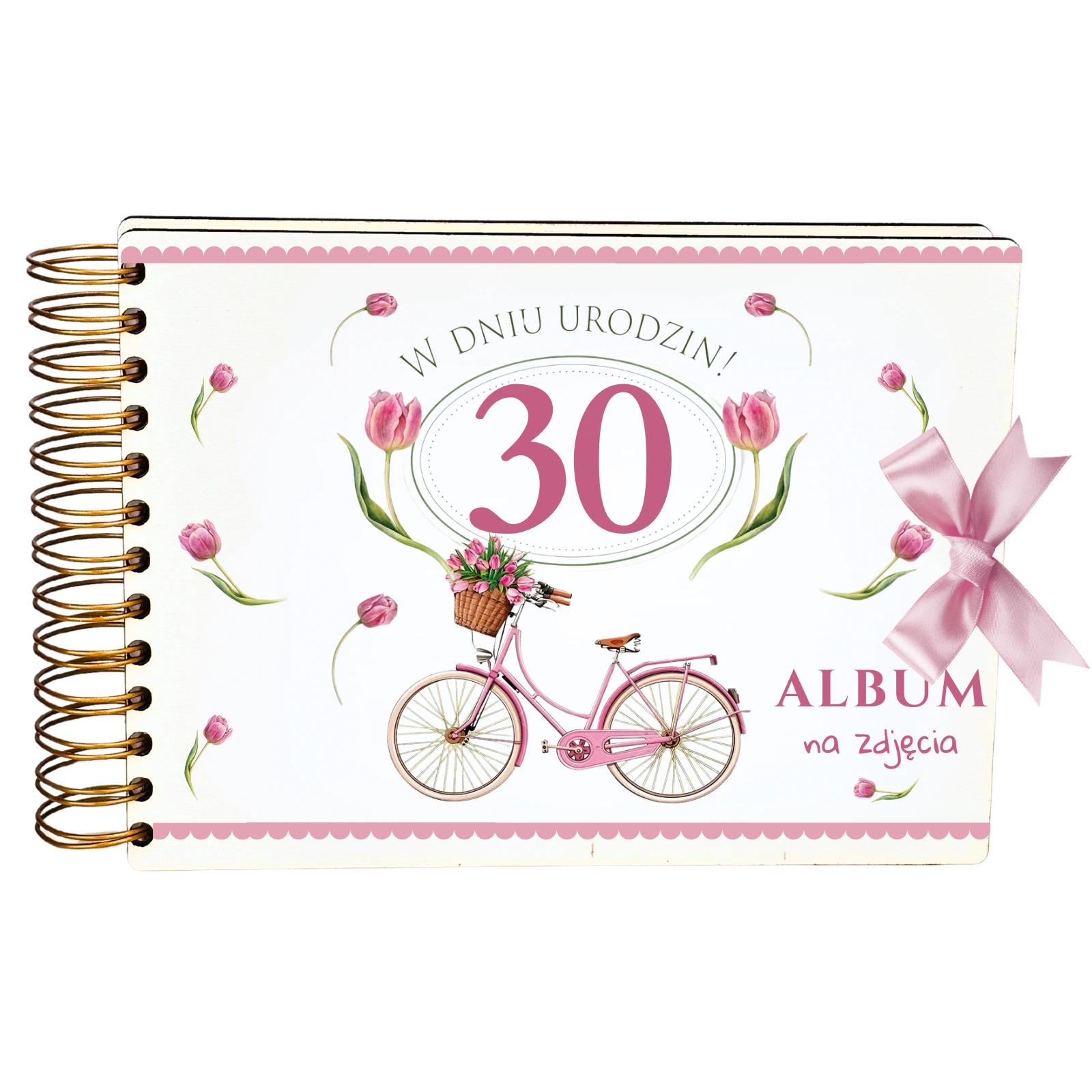 ALBUM NA ZDJĘCIA 30 urodziny dla kobiety – Różowy Rower – #3343-UR20-30