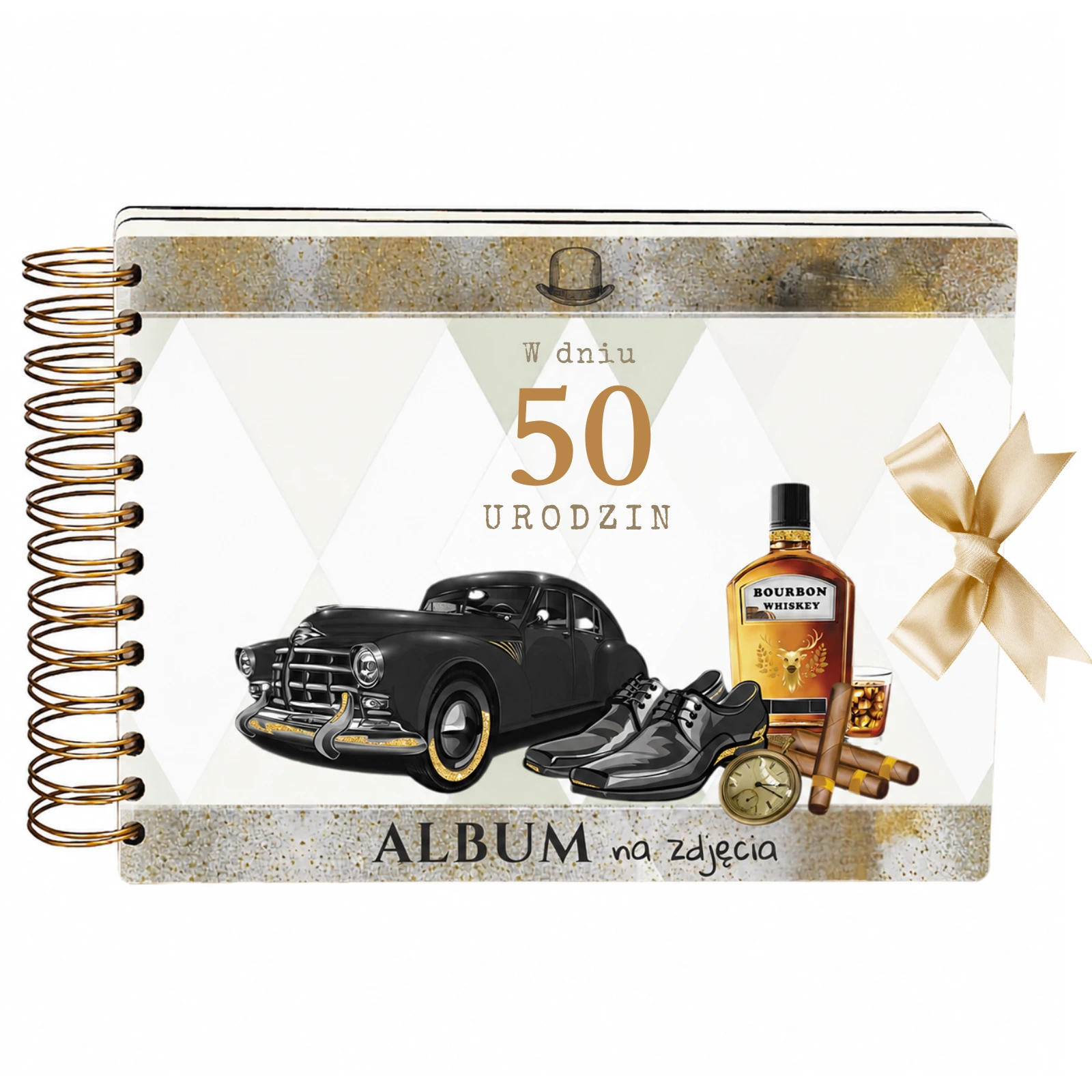 ALBUM NA ZDJĘCIA 50 urodziny dla mężczyzny – Czarne Auto – #3343-UR15-50