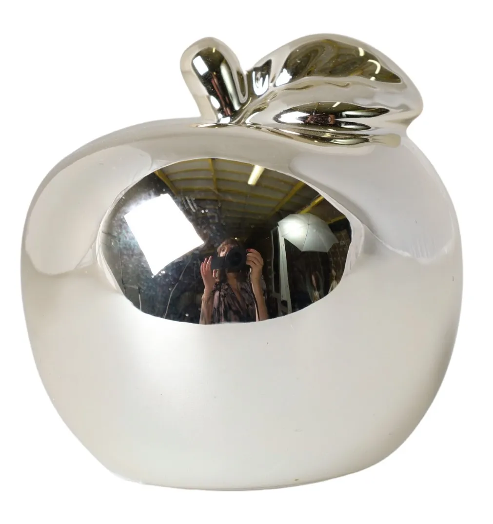 JABŁKO CERAMICZNE SREBRNE MINI 1168 (zestaw 6 szt)