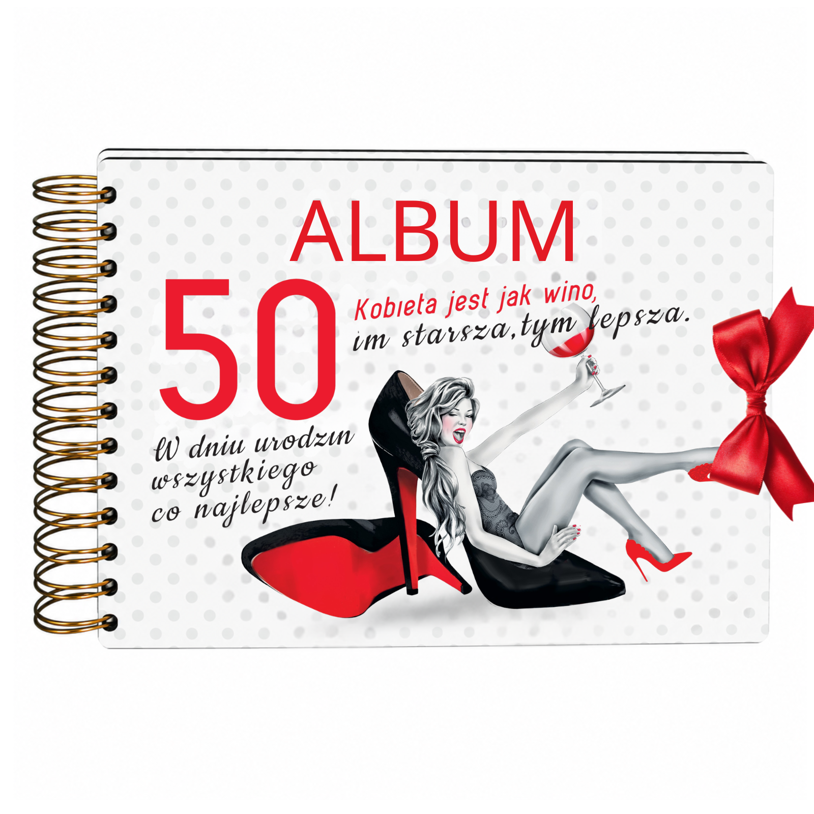 ALBUM NA ZDJĘCIA 50 urodziny dla kobiety – Szpilka – #3343-SZ-50