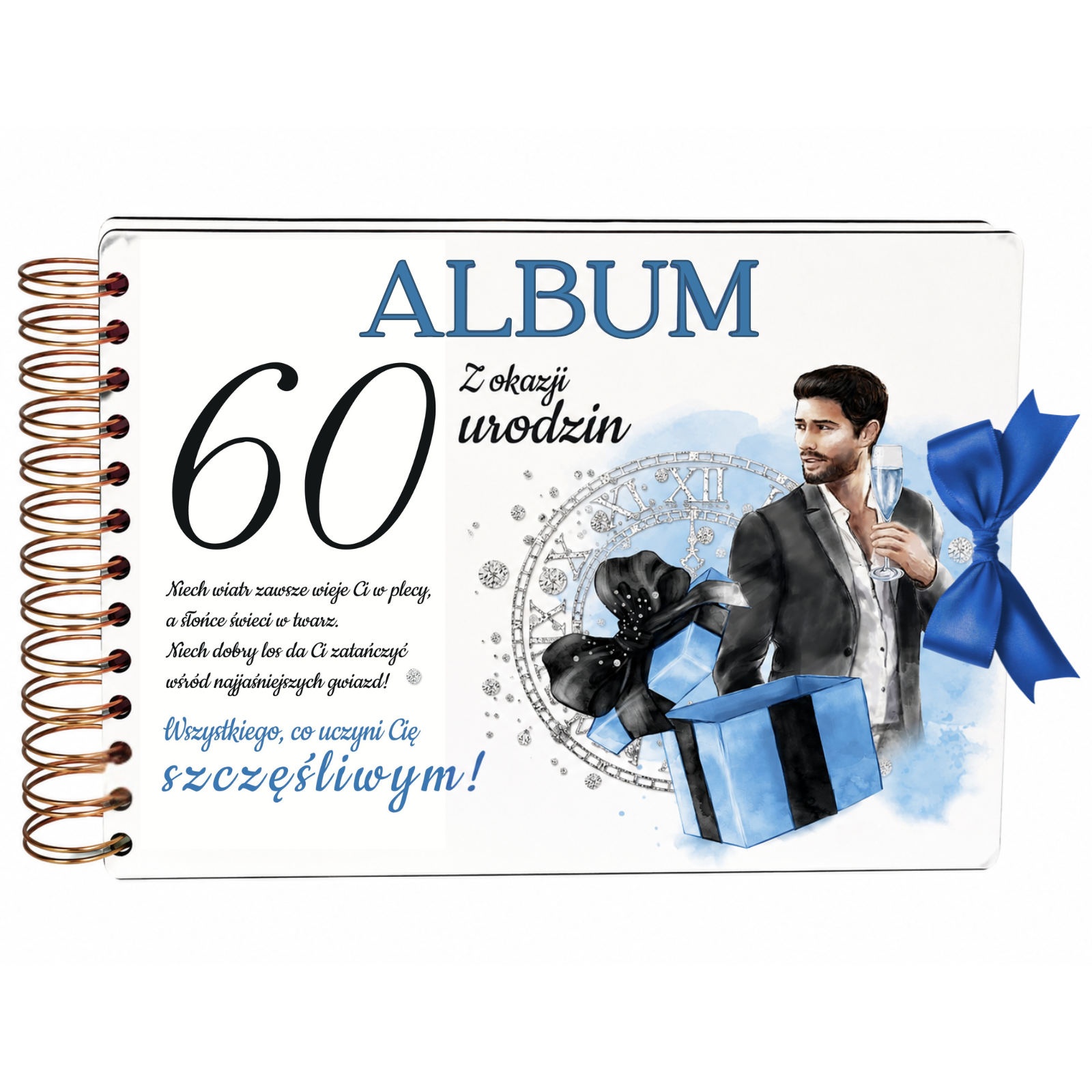 ALBUM NA ZDJĘCIA 60 urodziny dla mężczyzny – Elegant Pan – #3343-EPN-60