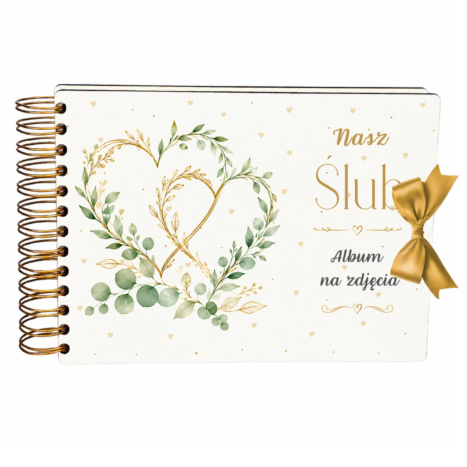 Album na zdjęcia ślubne dla Młodej Pary – Zielone Serca – #3343-ZS-SL7