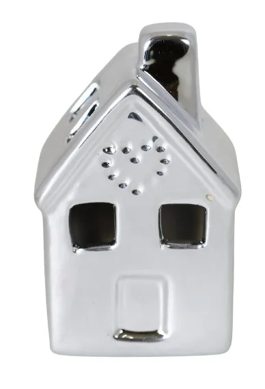 DOMEK CERAMICZNY SREBRNY MAŁY LED 69364 – ZESTAW 6 SZT