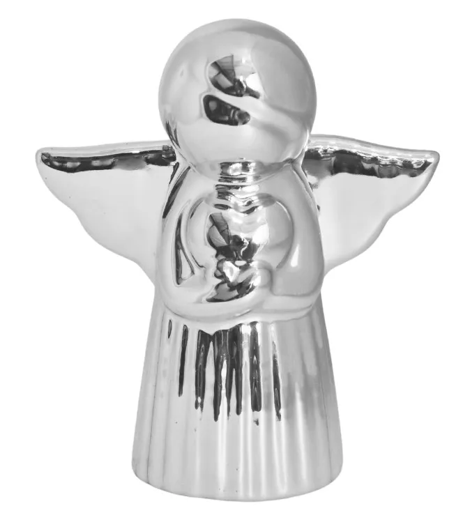 ANIOŁ CERAMICZNY SREBRNY MINI 79516 DISPLAY 6 szt