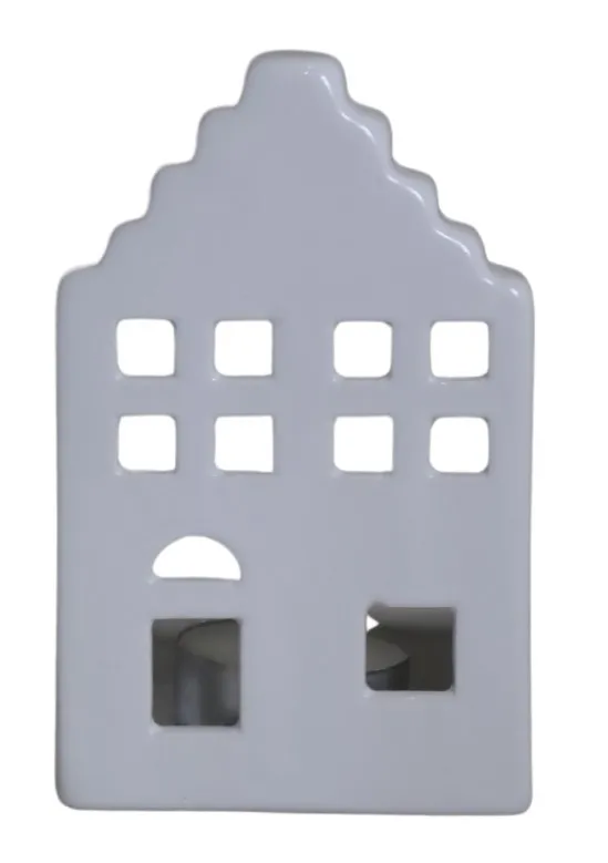 DOMEK CERAMICZNY NA T-LIGHT BIAŁY 80260 – ZESTAW 3 SZT