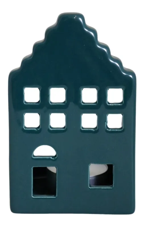 DOMEK CERAMICZNY NA T-LIGHT ZIELONY 80277 – ZESTAW 3 SZT