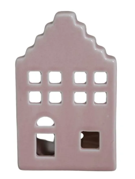 DOMEK CERAMICZNY NA T-LIGHT RÓŻOWY 80291 – ZESTAW 3 SZT