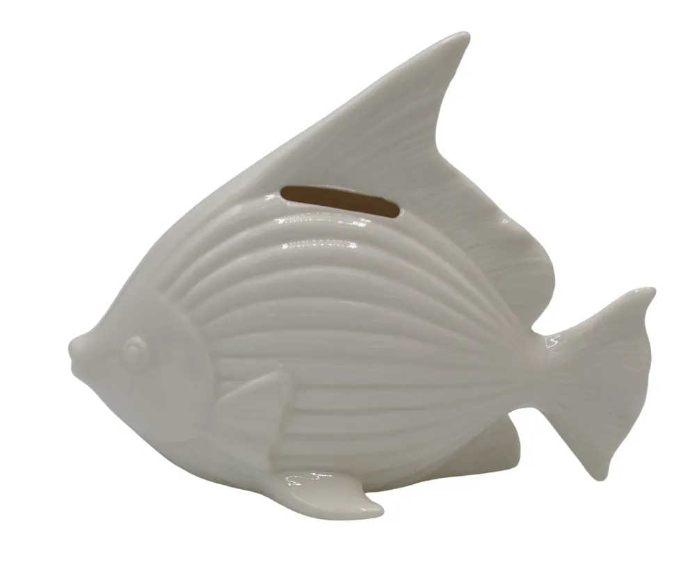 SKARBONKA RYBA CERAMICZNA BIAŁA 86927