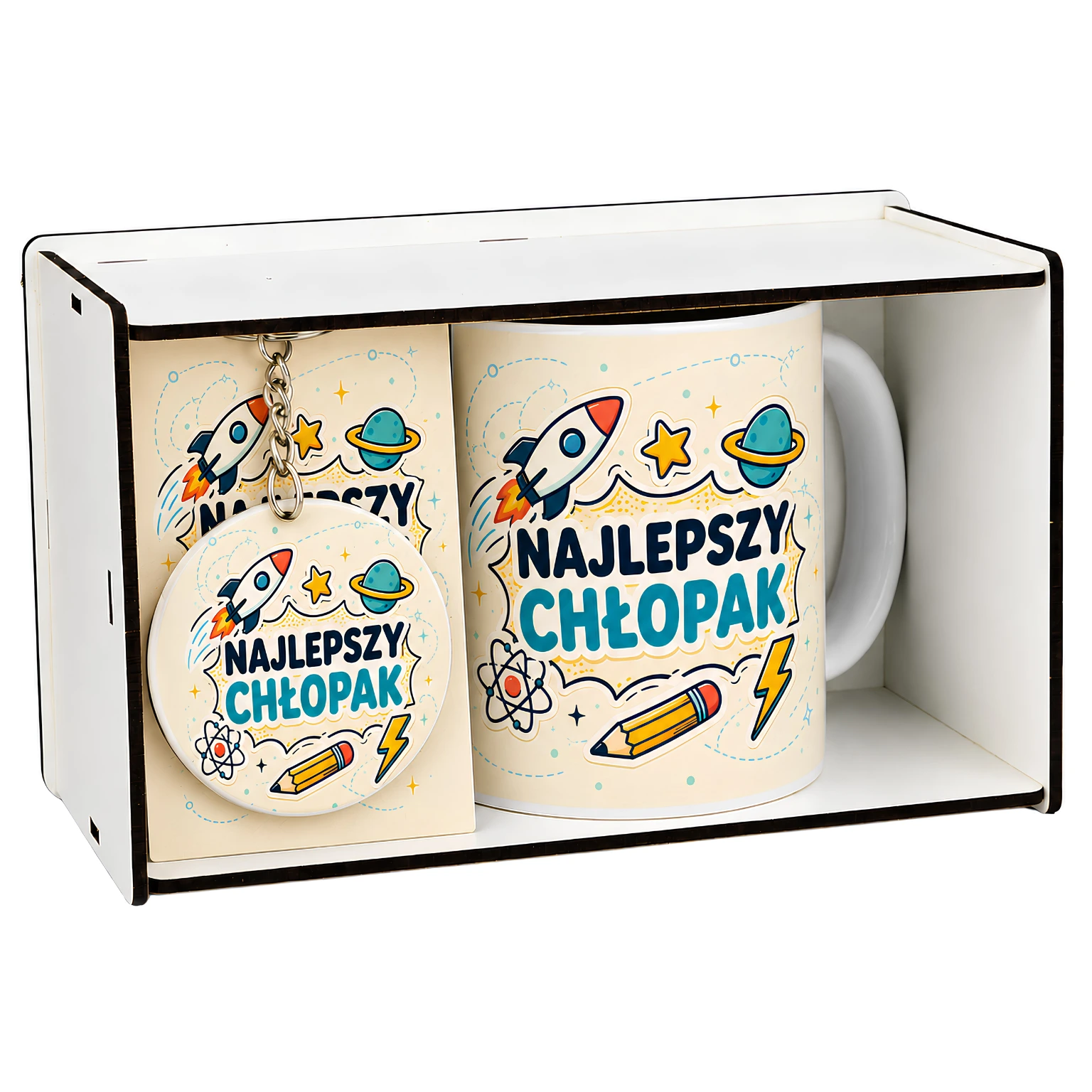 Zestaw kubek i brelok – Najlepszy Chłopak (rakieta) –  #3366-CHK22