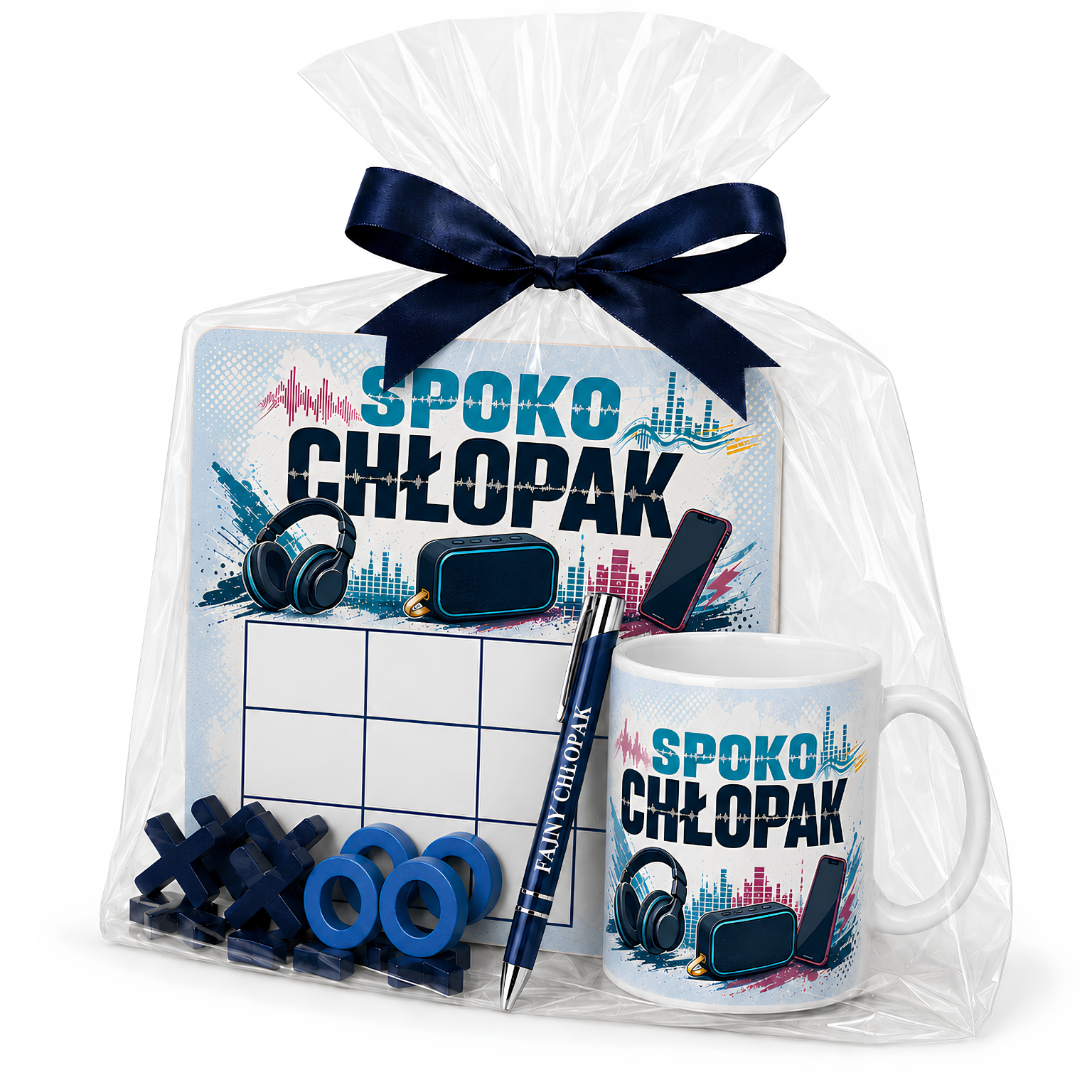 Zestaw KUBEK + GRA + DŁUGOPIS prezent dla chłopaka – wzór Spoko Chłopak – #3420-CHK20
