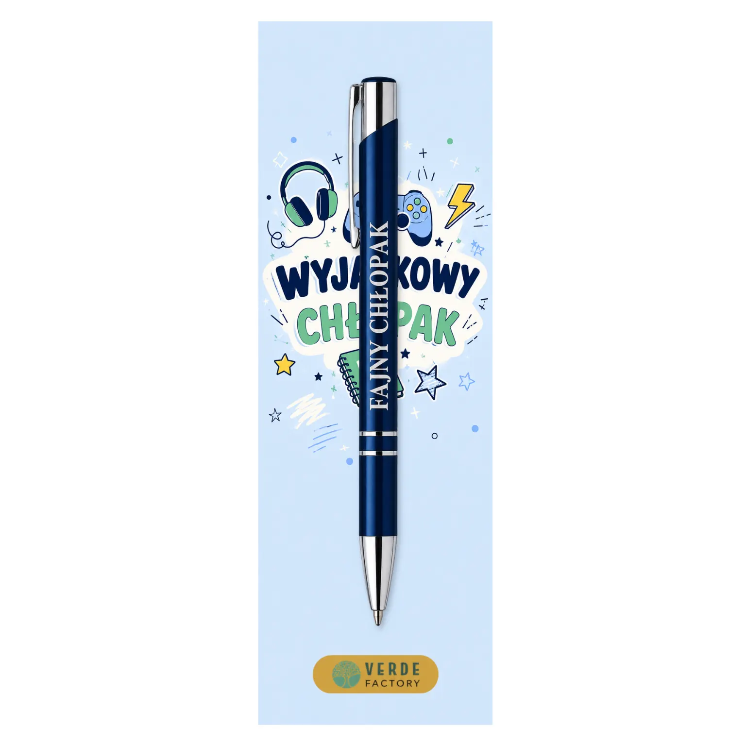 Długopis z grawerem dla chłopaka – Wyjątkowy Chłopak – wzór notes – #3368-CHK25