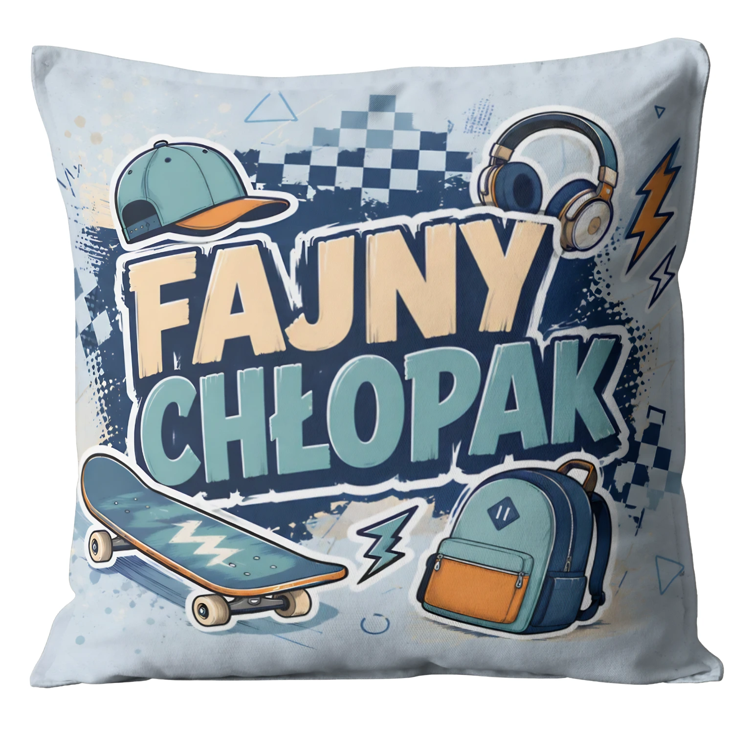 Poduszka prezent dla chłopaka – wzór Fajny Chłopak (deska)  – #3335-CHK23