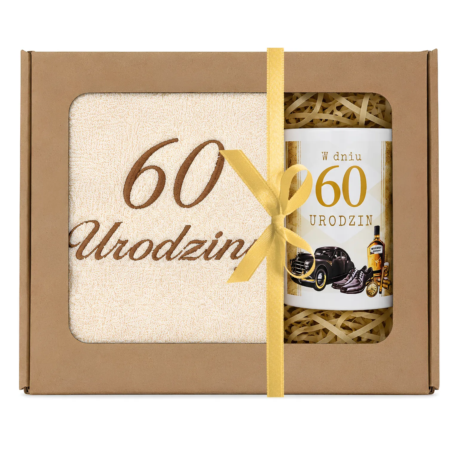 Zestaw kubek + ręcznik 60 urodziny #3328-UR15-60