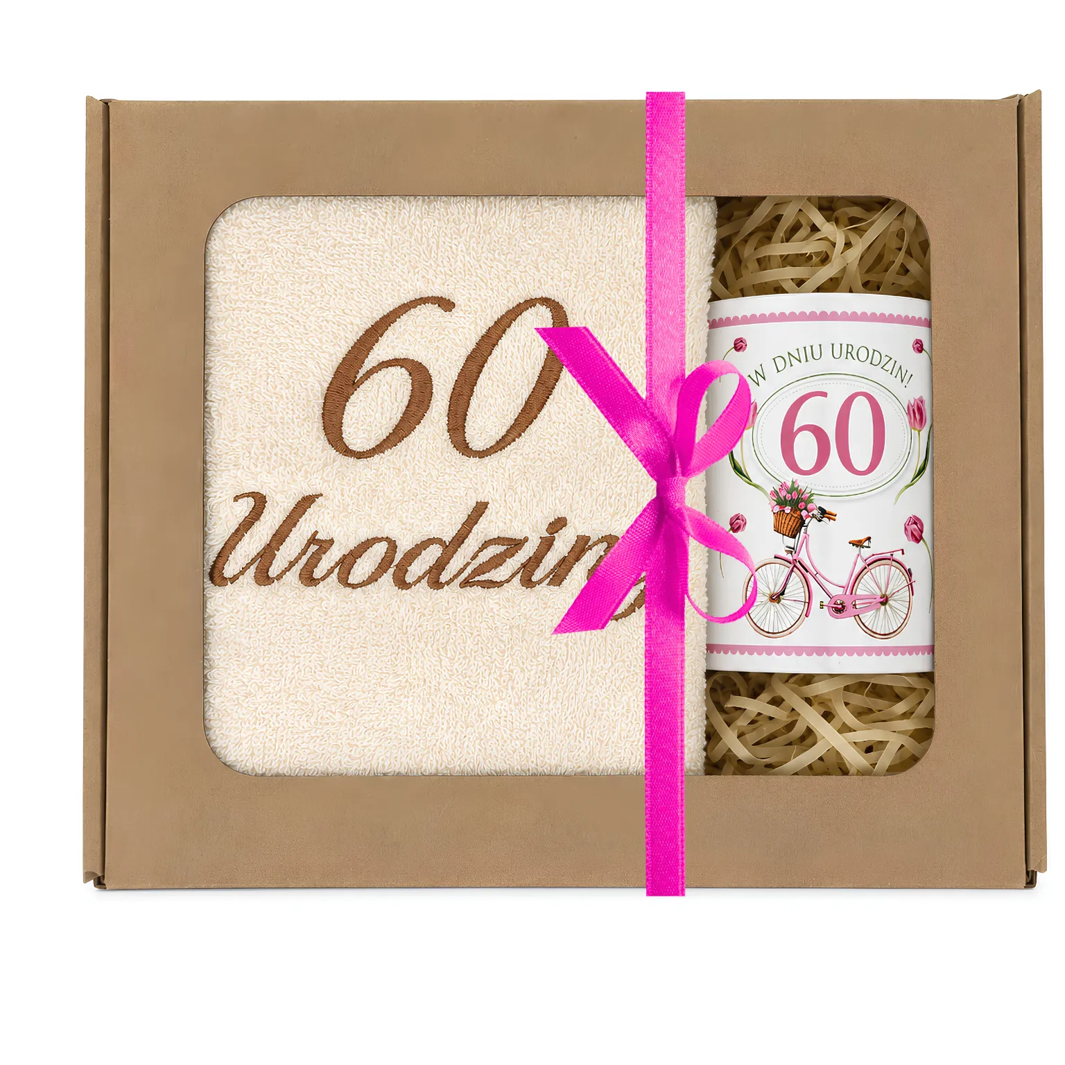 Zestaw kubek + ręcznik 60 urodziny #3328-UR20-60