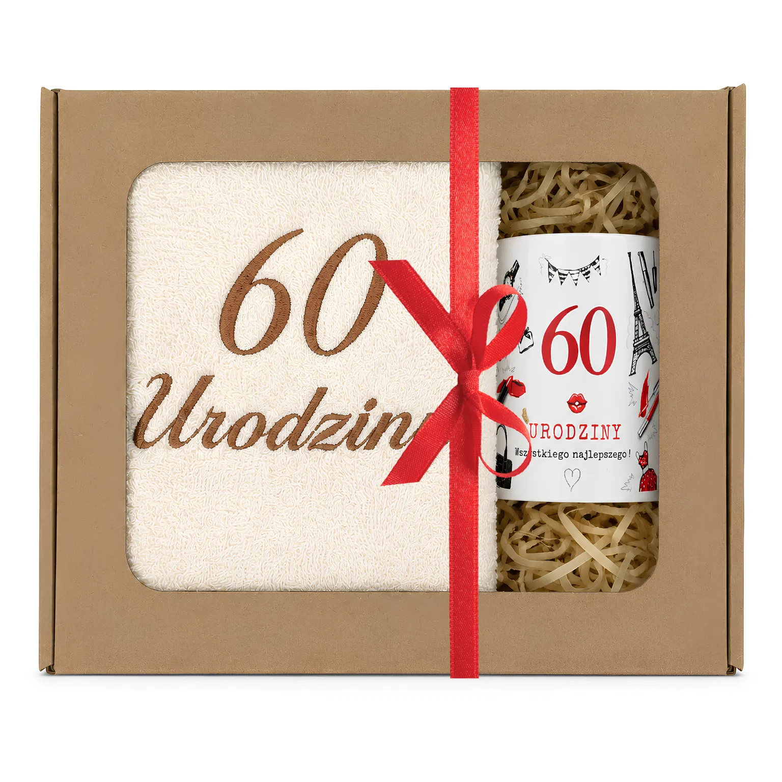 Zestaw kubek + ręcznik 60 urodziny #3328-UR16-60