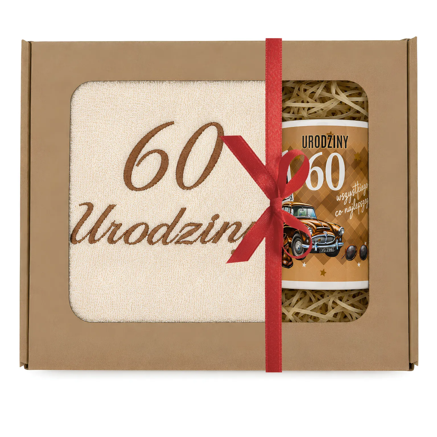 Zestaw kubek + ręcznik 60 urodziny #3328-UR14-60