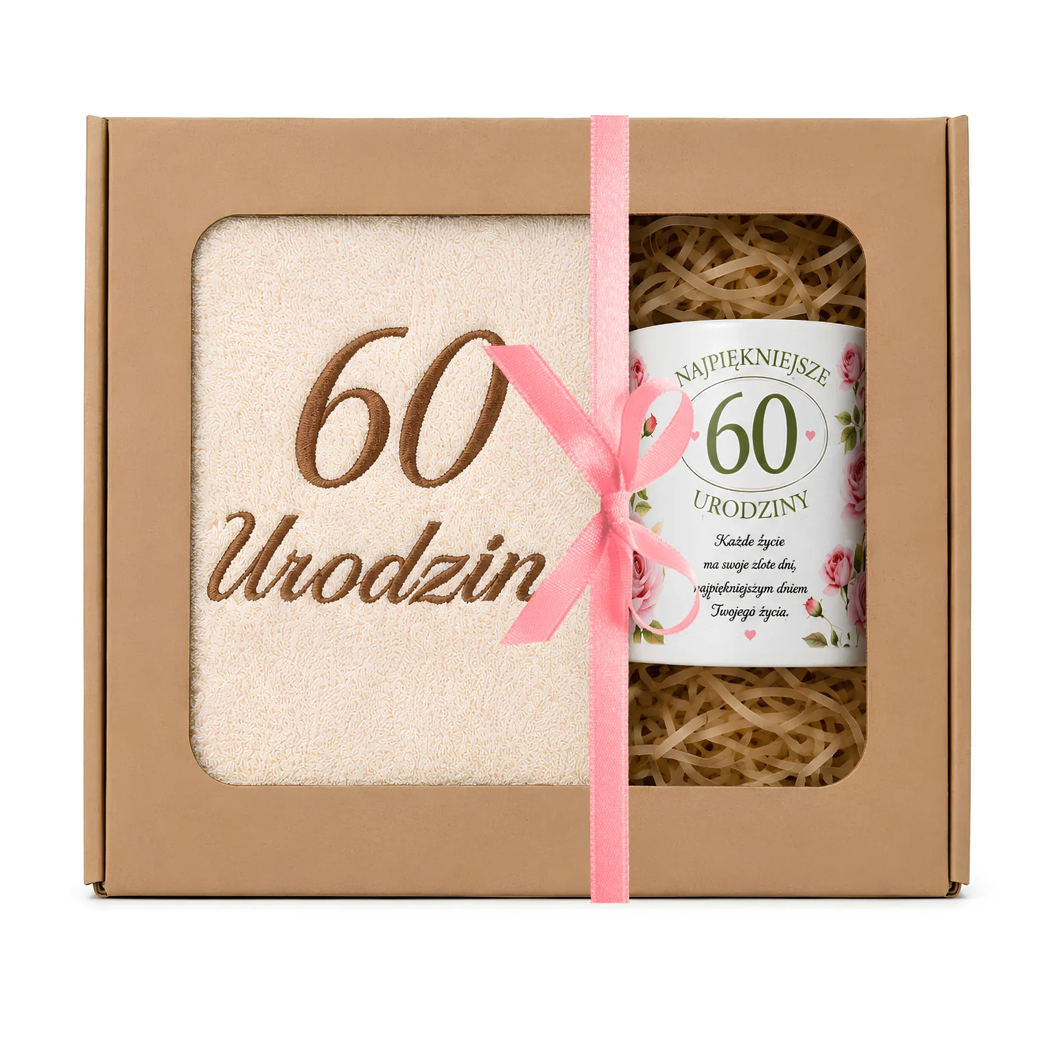 Zestaw kubek + ręcznik 60 urodziny #3328-UR18-60