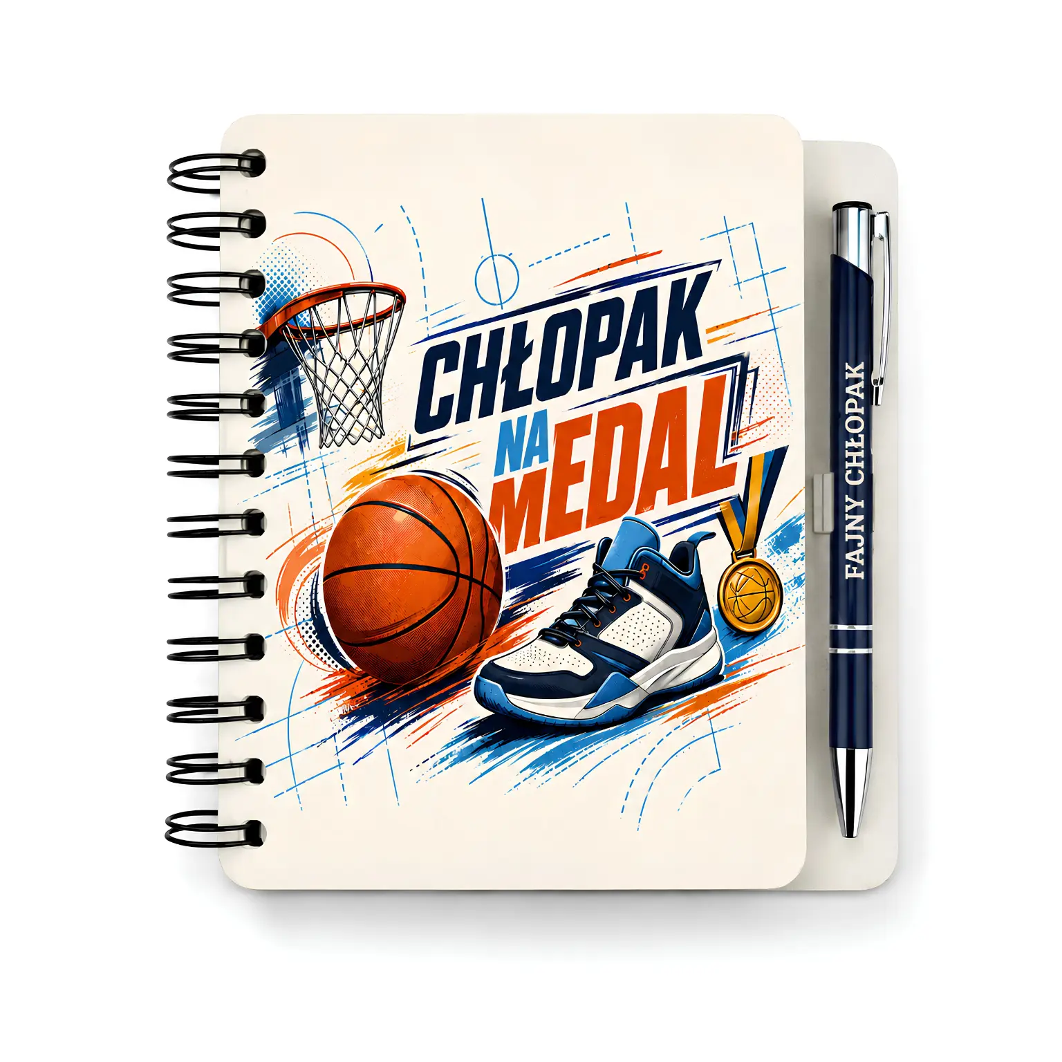Notes z długopisem prezent dla chłopaka – wzór Chłopak na medal –  #3362-CHK21