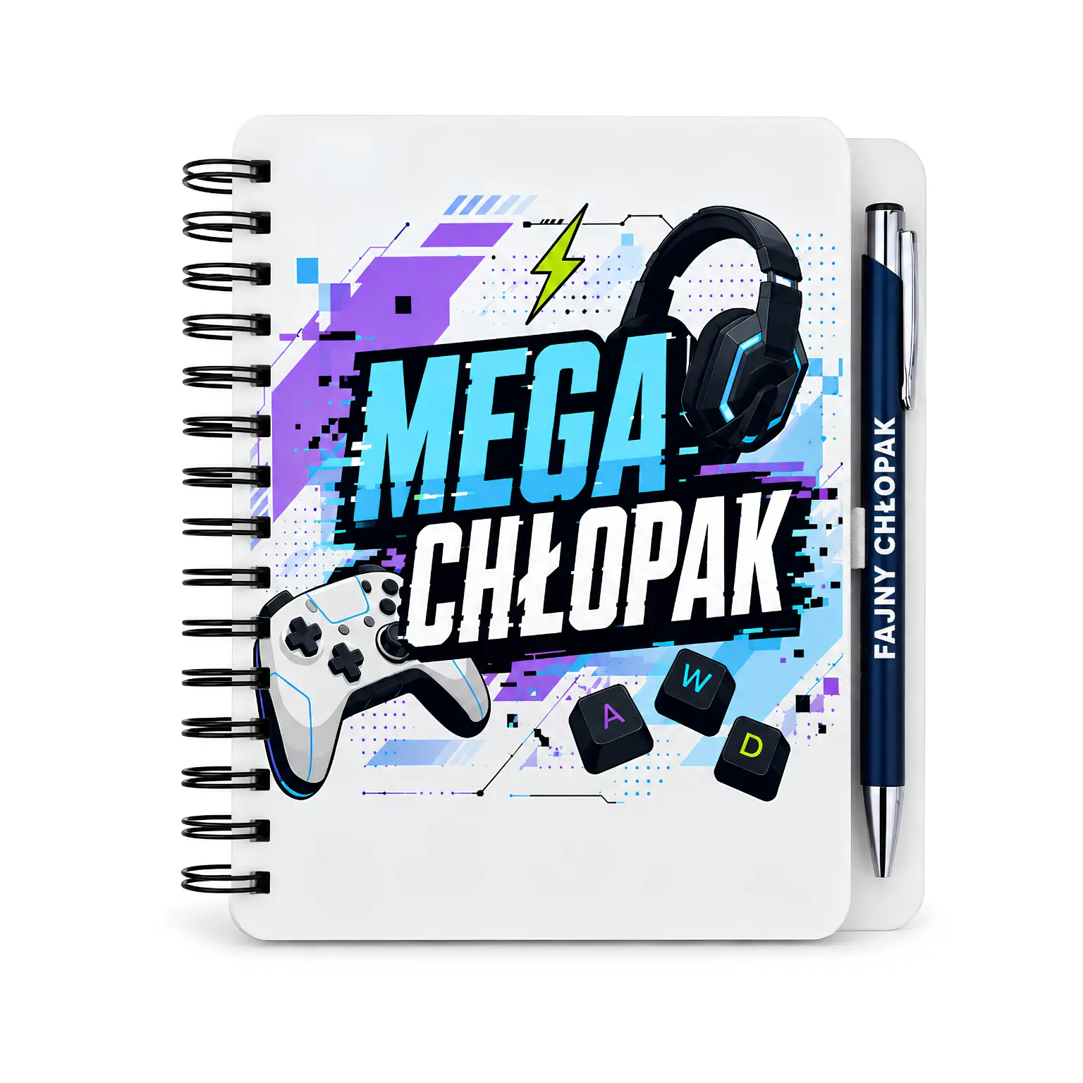 Notes z długopisem prezent dla chłopaka – wzór Mega Chłopak –  #3362-CHK18