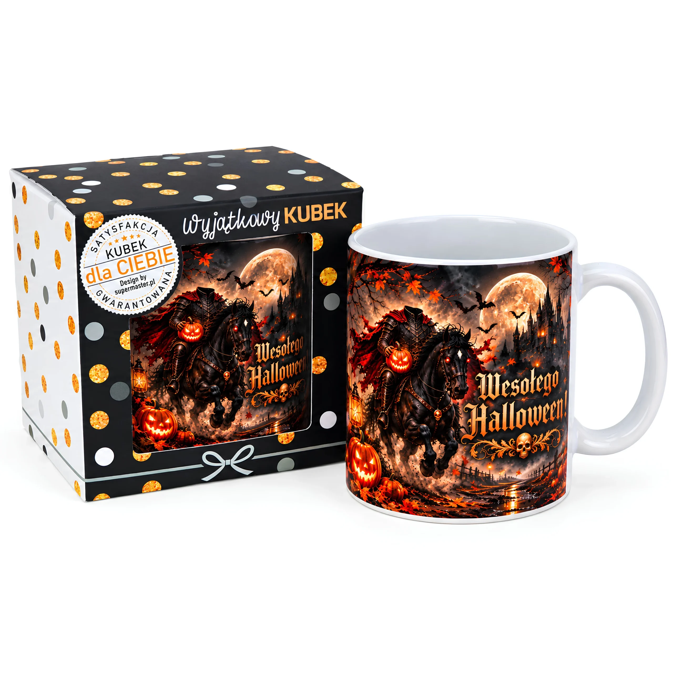 Kubek w opakowaniu na  Halloween – WESOŁEGO HALLOWEEN 3 (jeździec) – #3309-H5