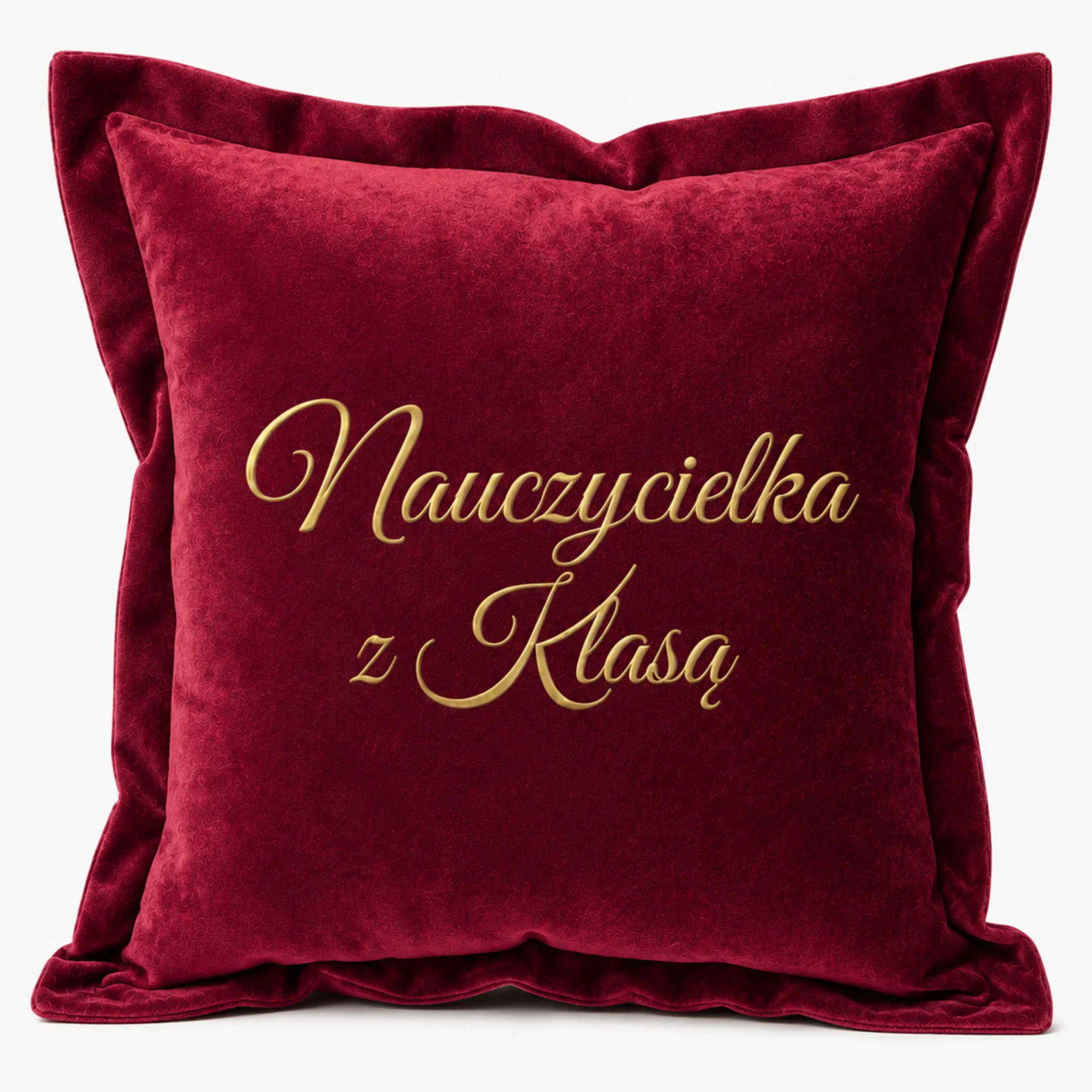 Poduszka welurowa – prezent dla Pani Nauczycielki – Nauczycielka z klasą – Velvet #3380-KW-NazK-B1
