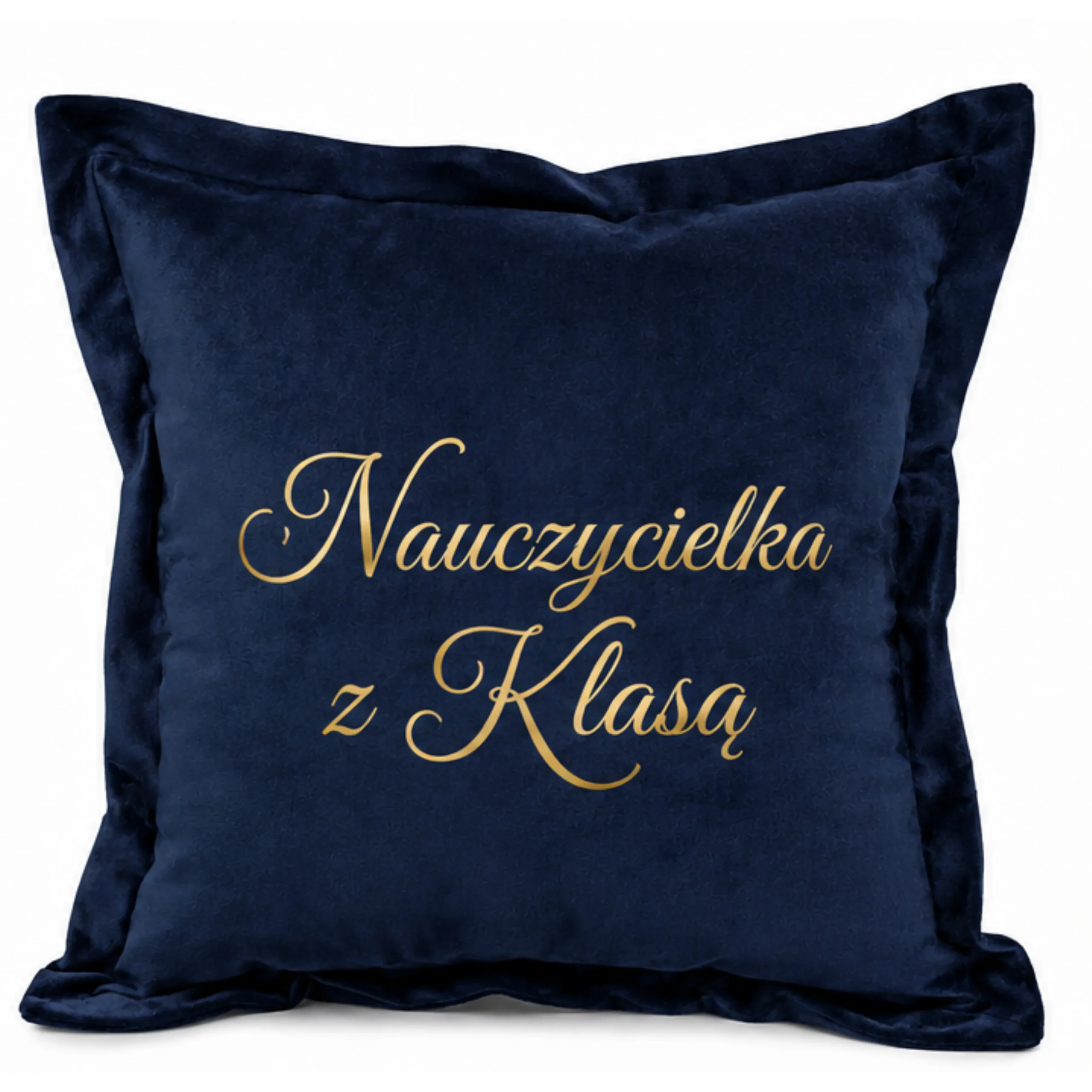 Poduszka welurowa – prezent dla Pani Nauczycielki – Nauczycielka z klasą – Velvet #3380-KW-NazK-G4