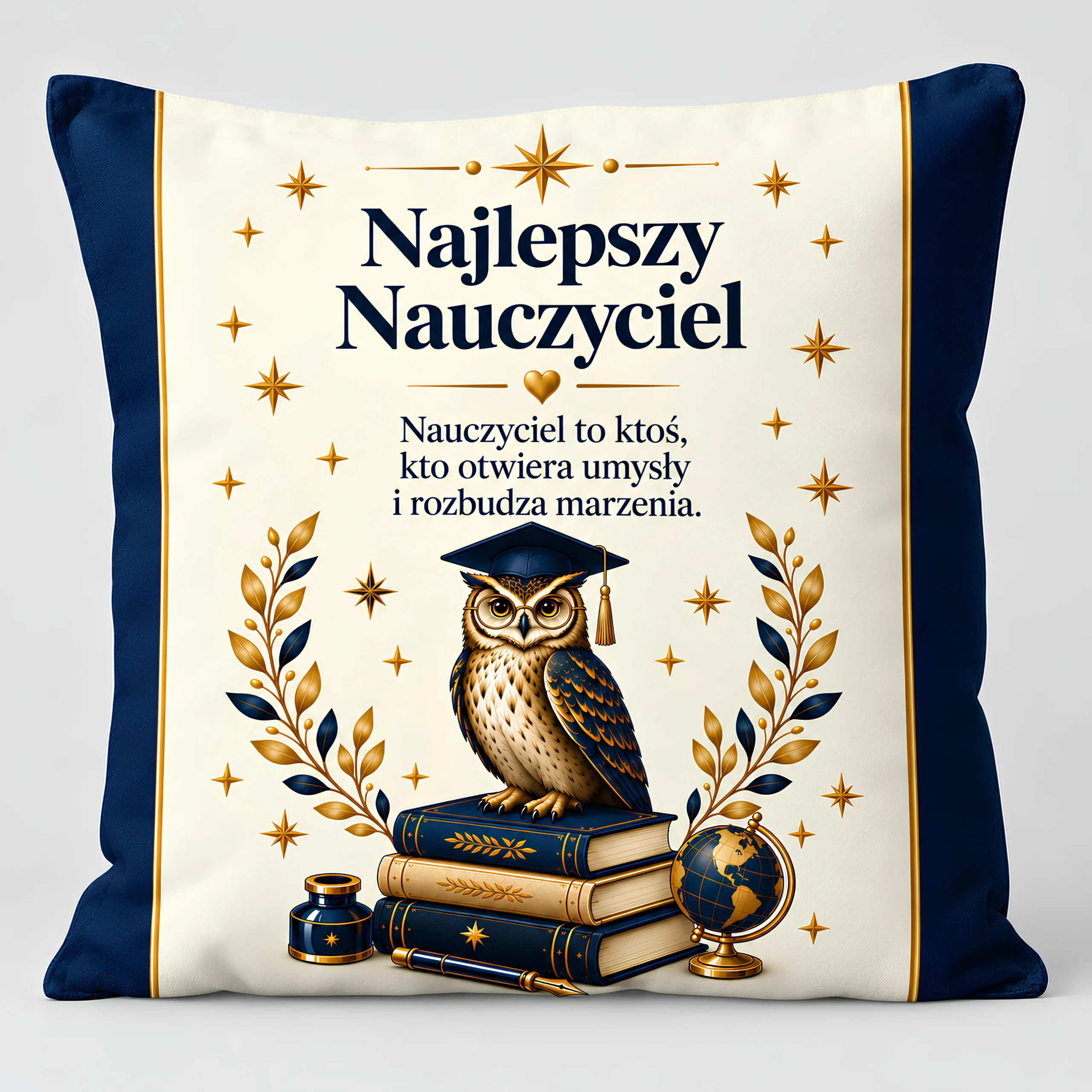 Poduszka dla Pana Nauczyciela – Najlepszy Nauczyciel (sowa) – #3335-N8B
