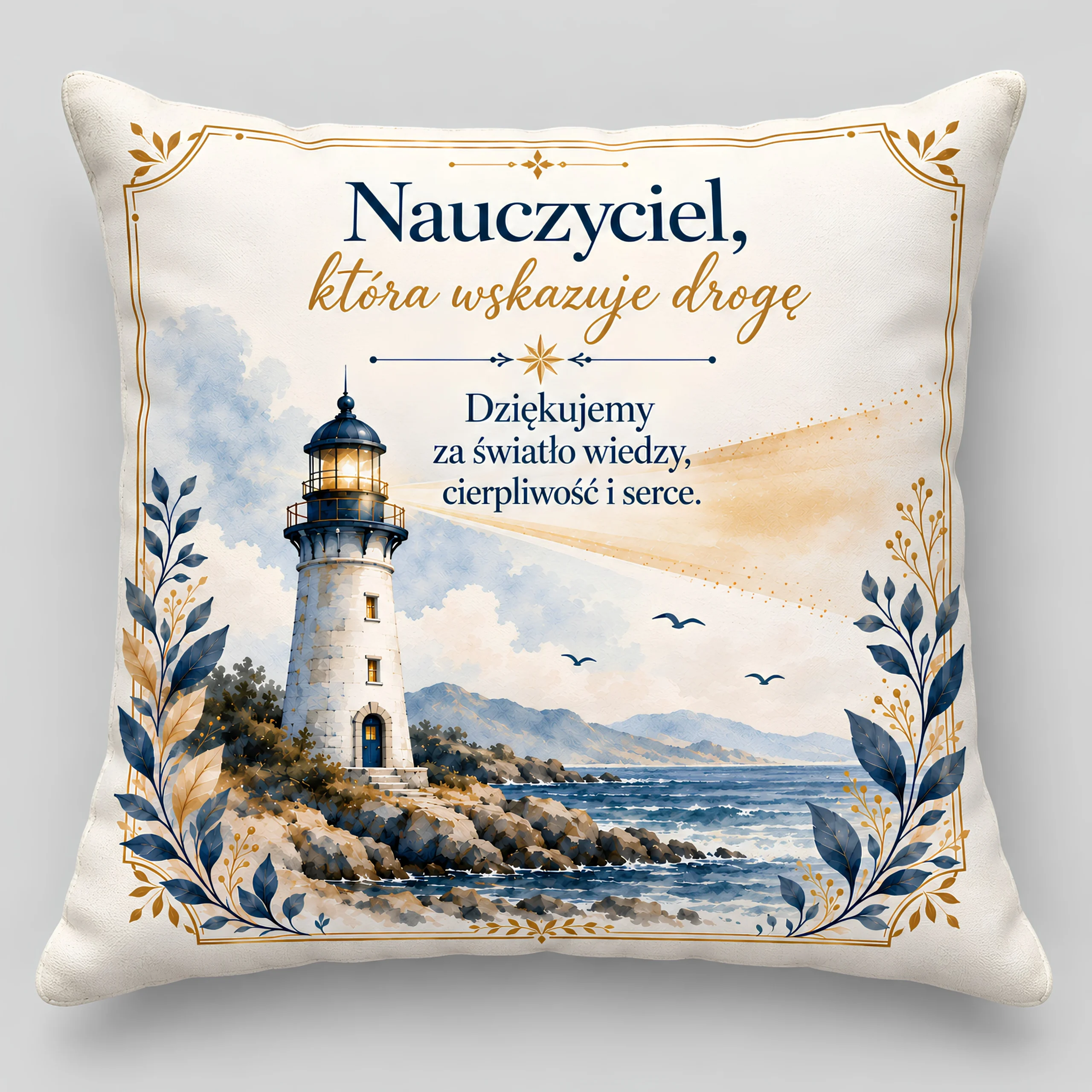 Poduszka dla Pana Nauczyciela – Nauczyciel, który wskazuje drogę (latarnia) – #3335-N10B