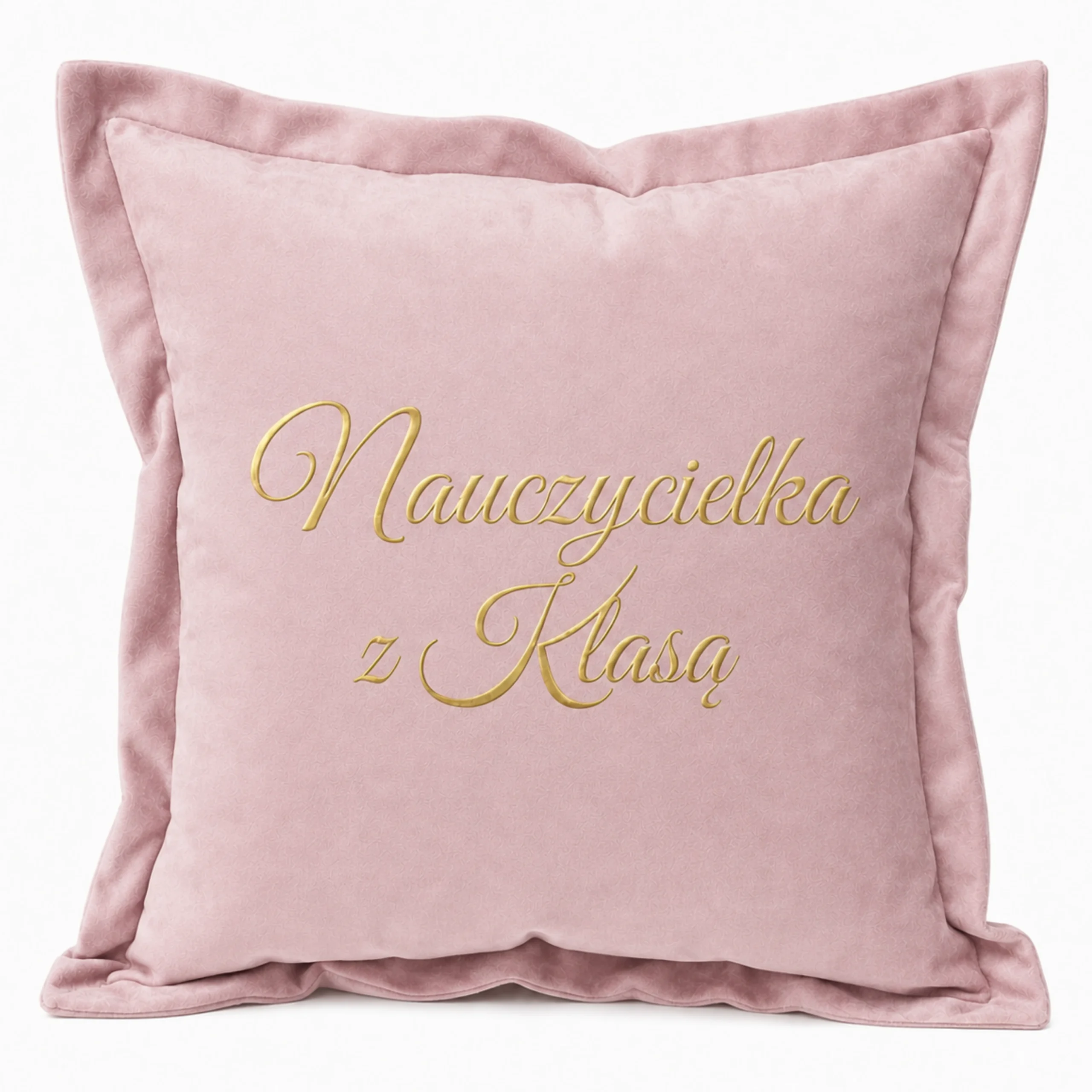 Poduszka welurowa – prezent dla Pani Nauczycielki – Nauczycielka z klasą – Velvet #3380-KW-NazK-R2