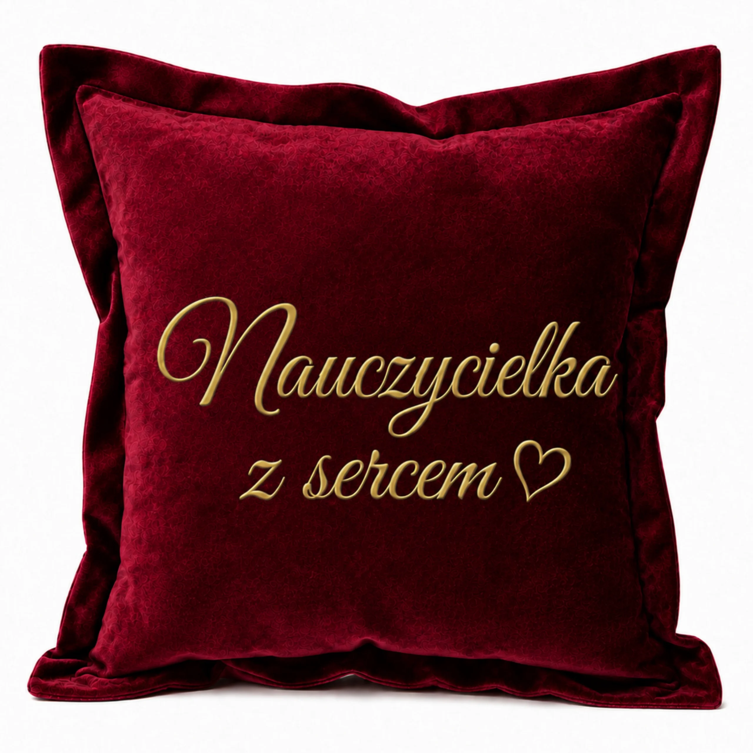 Poduszka welurowa – prezent dla Pani Nauczycielki – Nauczycielka z klasą – Velvet #3380-KW-NazS-B1