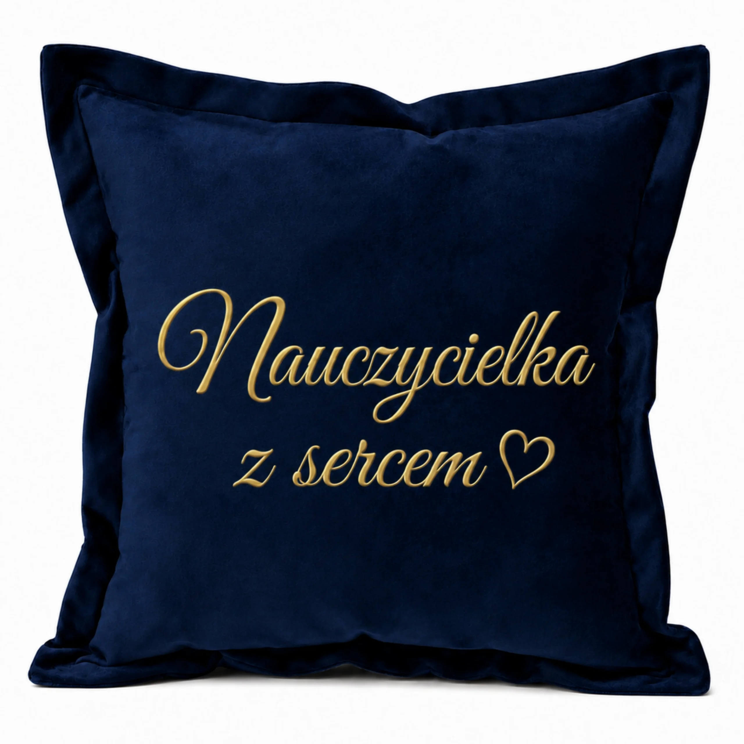 Poduszka welurowa – prezent dla Pani Nauczycielki – Nauczycielka z klasą – Velvet #3380-KW-NazS-G4