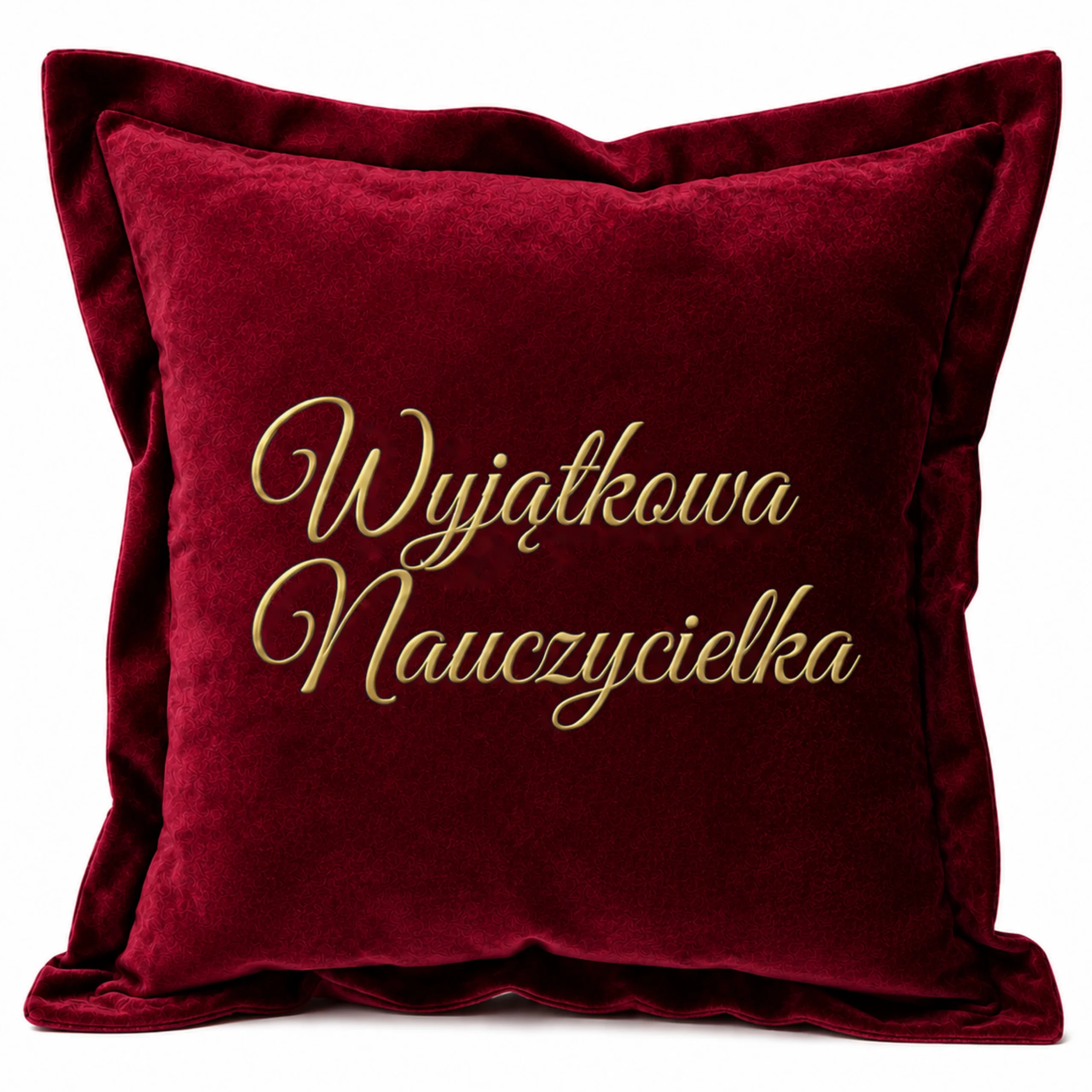 Poduszka welurowa – prezent dla Pani Nauczycielki – Wyjątkowa Nauczycielka – Velvet #3380-KW-WNa-B1