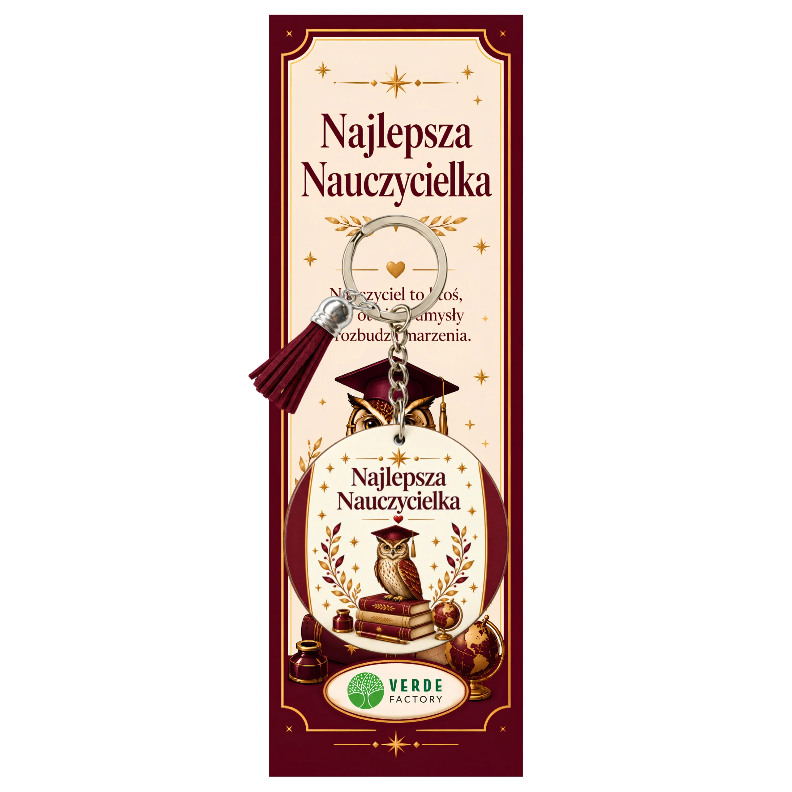 Brelok dla Pani Nauczycielki – Najlepsza Nauczycielka (sowa) – #3361-N8