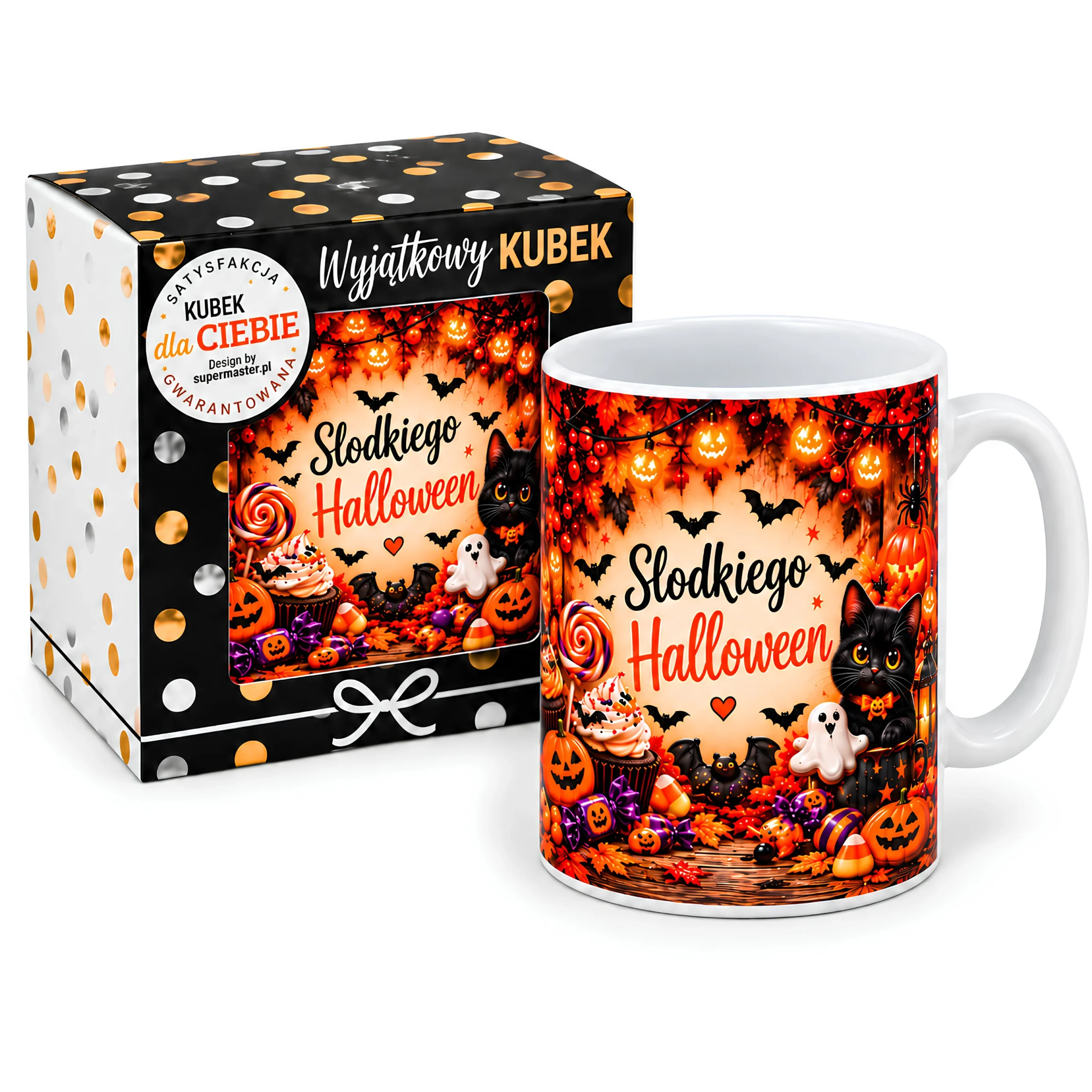 Kubek w opakowaniu na  Halloween – SŁODKIEGO HALLOWEEN – #3309-H6