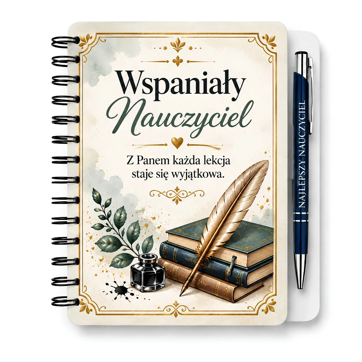 Notes z długopisem dla Pana Nauczyciela – Wspaniały Nauczyciel (książki) –  #3362-N9B