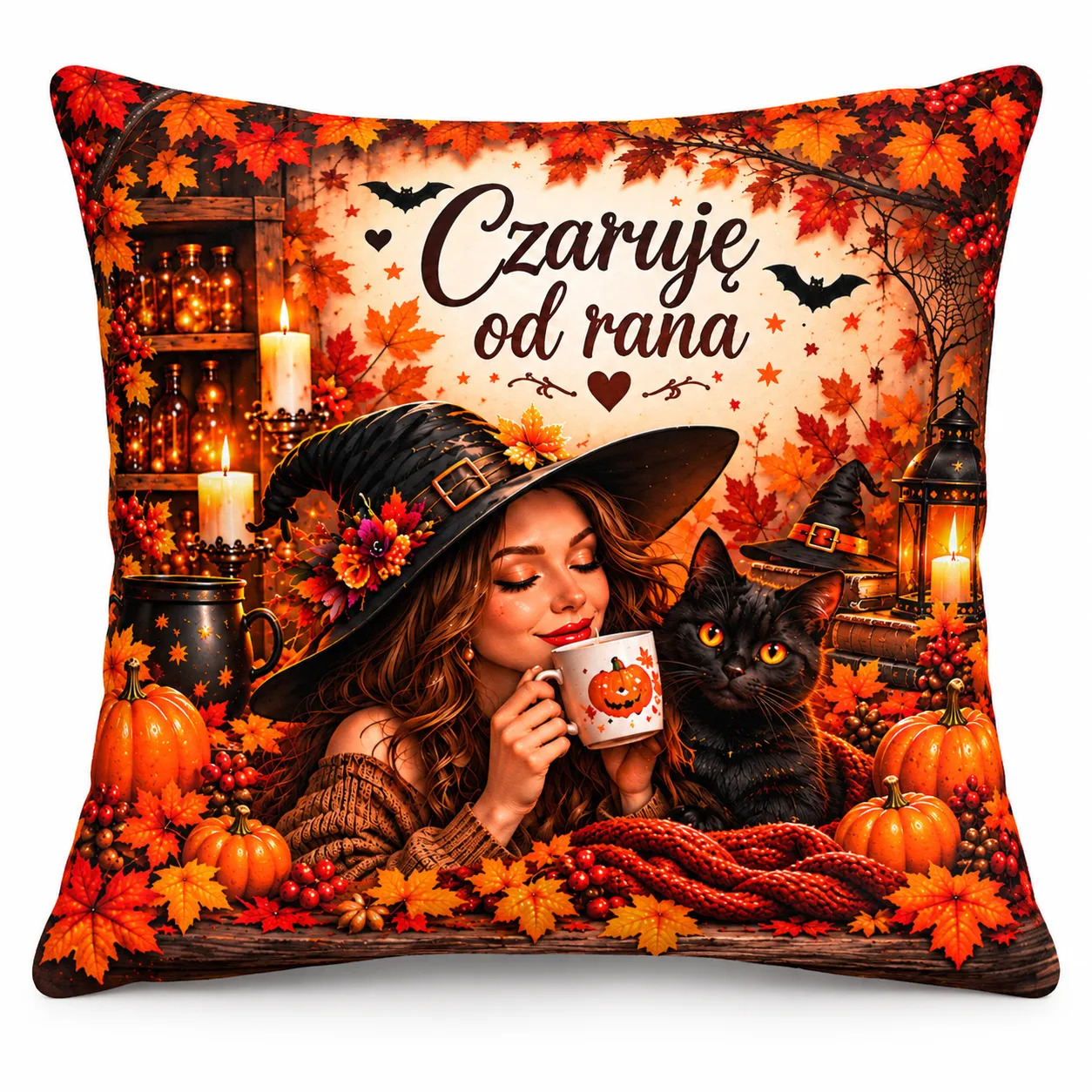 Poduszka na Halloween – CZARUJĘ OD RANA – #3335-H7