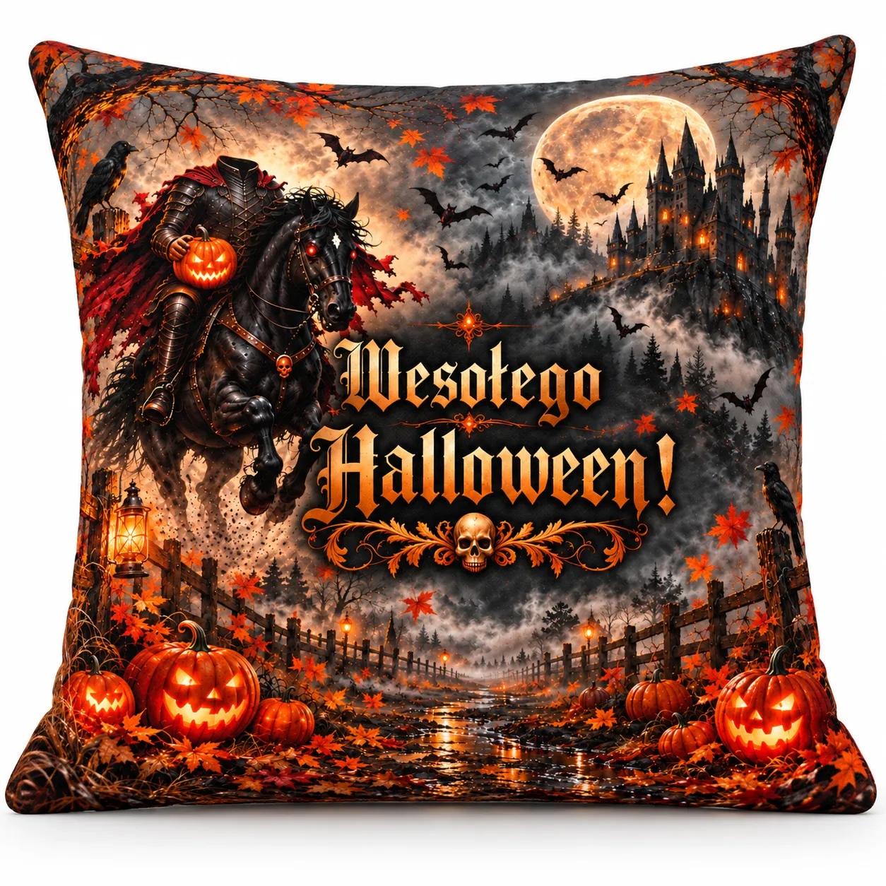 Poduszka na Halloween – WESOŁEGO HALLOWEEN 3 (jeździec) – #3335-H5