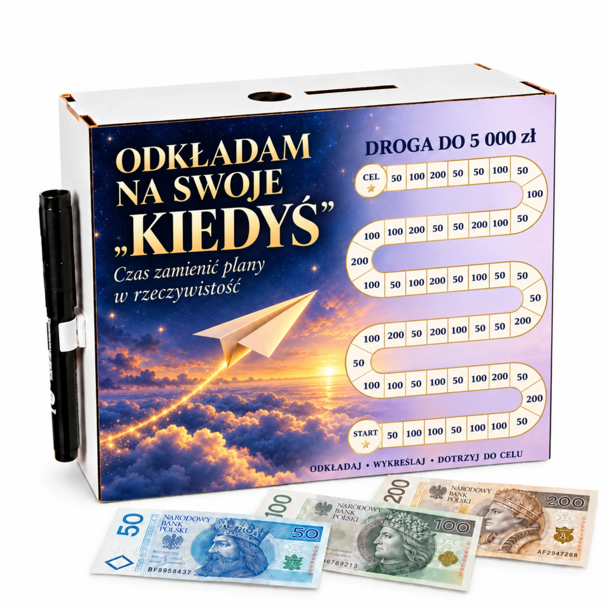 Skarbonka Droga do Celu – wykreślanka – NA „KIEDYŚ” 5000zł – #3423-OG21